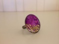 Bronzen ring met paars patroon